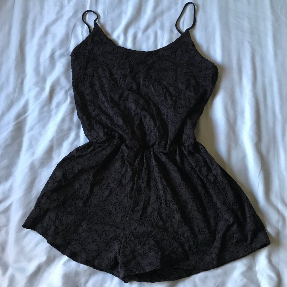 Black Floral Romper